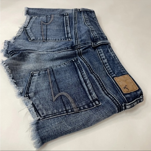 American Eagle Womens Shortie Shorts Size 6 Dark Wash Jean Stretch Blue #0334 - Picture 11 of 11